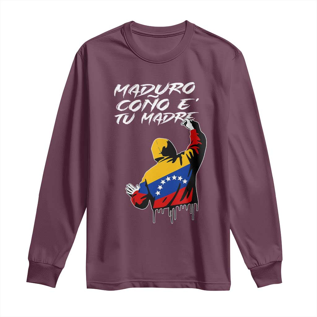 Maduro Cono e Tu Madre Long Sleeve Shirt Venezuelan Protest Graffiti Graphic - Wonder Print Shop