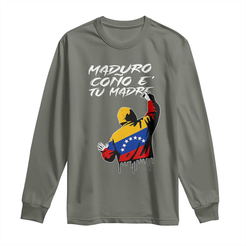 Maduro Cono e Tu Madre Long Sleeve Shirt Venezuelan Protest Graffiti Graphic - Wonder Print Shop