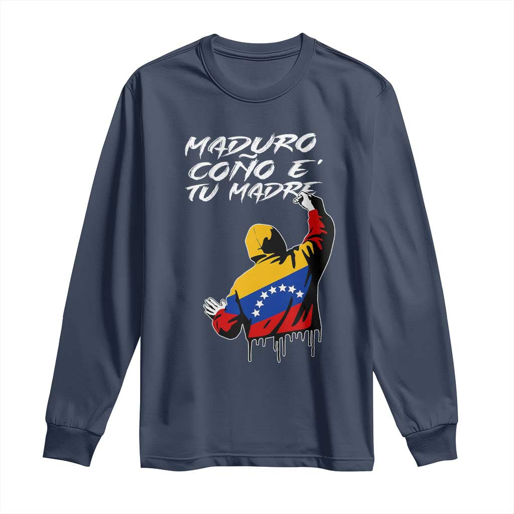 Maduro Cono e Tu Madre Long Sleeve Shirt Venezuelan Protest Graffiti Graphic - Wonder Print Shop