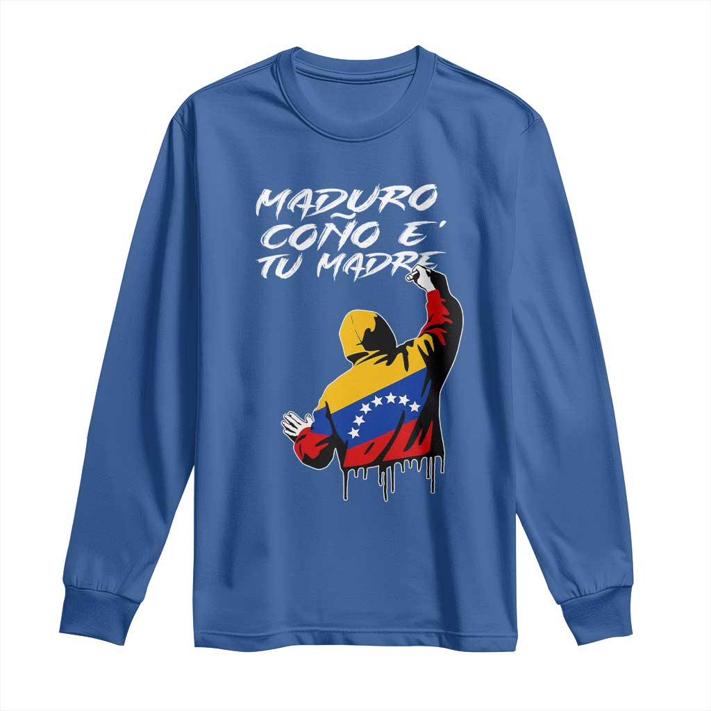 Maduro Cono e Tu Madre Long Sleeve Shirt Venezuelan Protest Graffiti Graphic - Wonder Print Shop