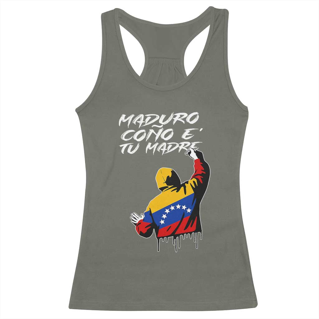 Maduro Cono e Tu Madre Racerback Tank Top Venezuelan Protest Graffiti Graphic - Wonder Print Shop