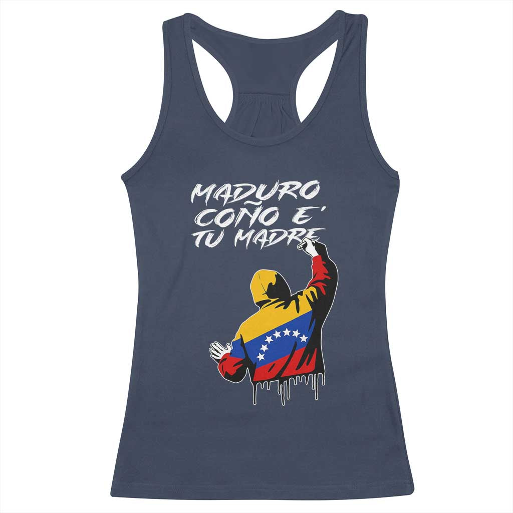 Maduro Cono e Tu Madre Racerback Tank Top Venezuelan Protest Graffiti Graphic - Wonder Print Shop