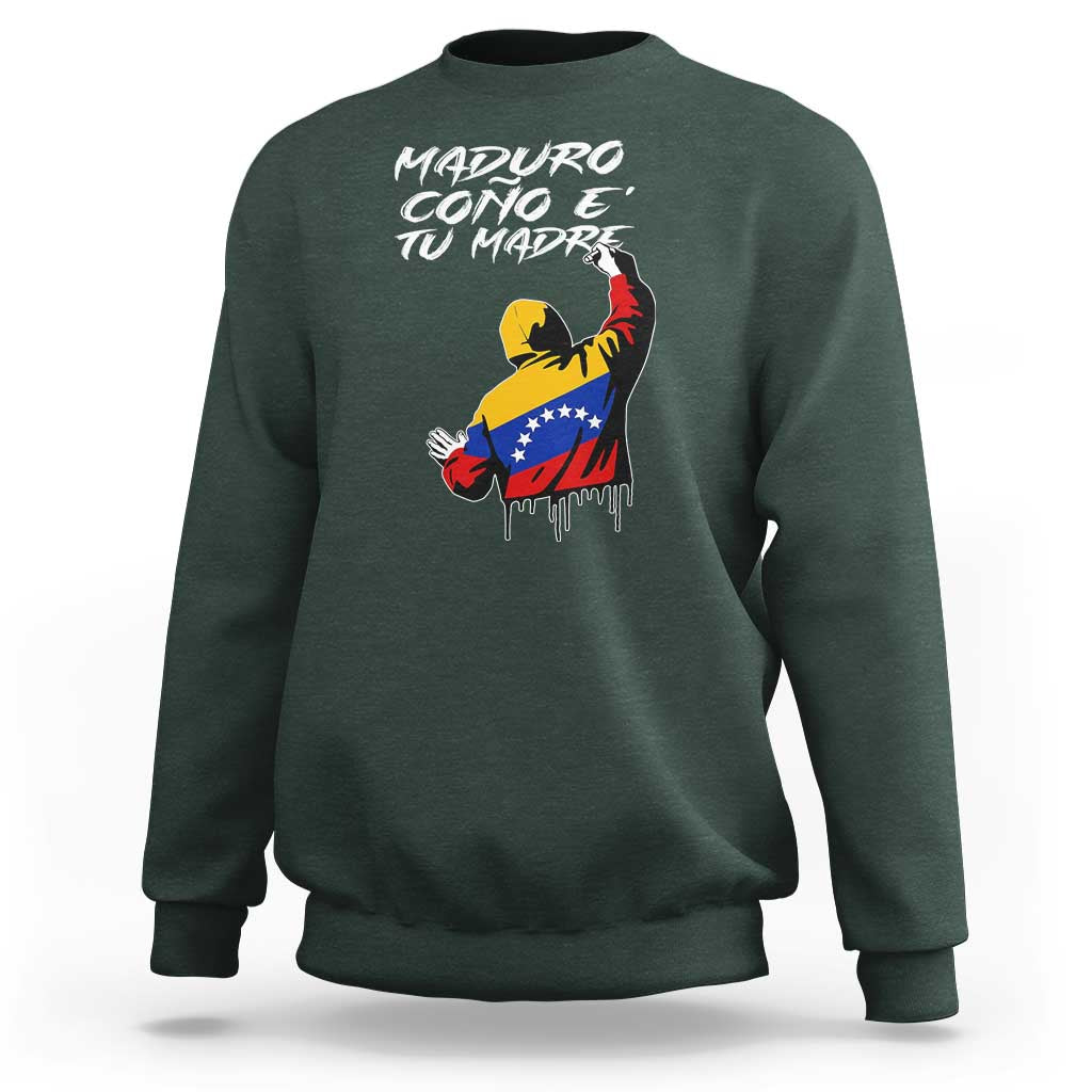 Maduro Cono e Tu Madre Sweatshirt Venezuelan Protest Graffiti Graphic - Wonder Print Shop