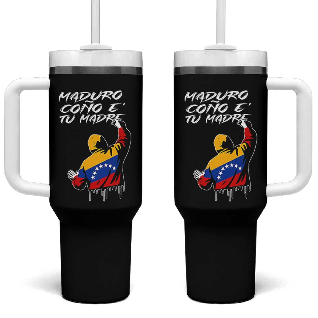 Maduro Cono e Tu Madre Tumbler With Handle Venezuelan Protest Graffiti Graphic - Wonder Print Shop