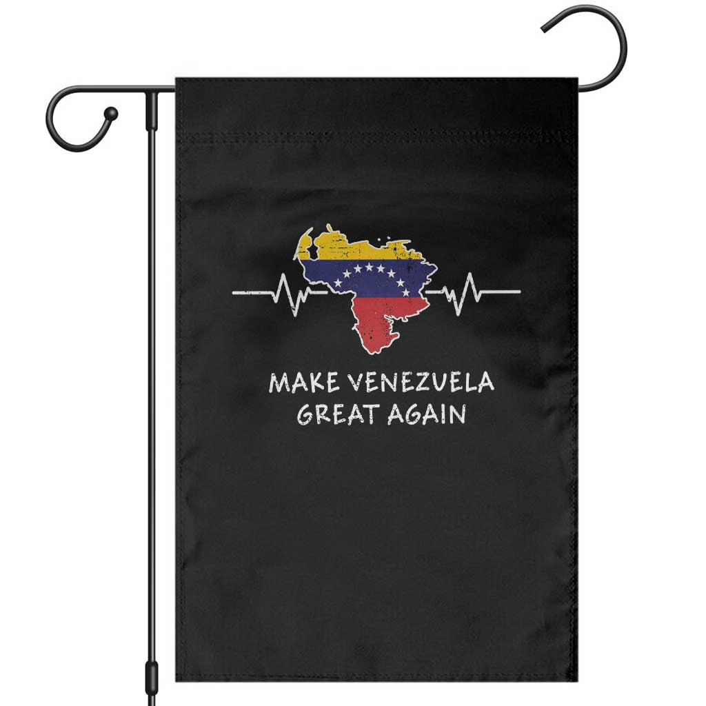 Make Venezuela Great Again Garden Flag Patriotic Support Heartbeat Distressed Map Graphic - Wonder Print Shop