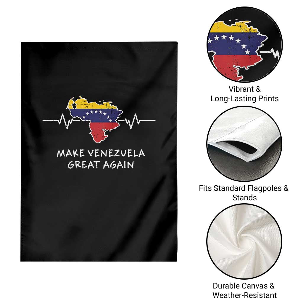 Make Venezuela Great Again Garden Flag Patriotic Support Heartbeat Distressed Map Graphic - Wonder Print Shop