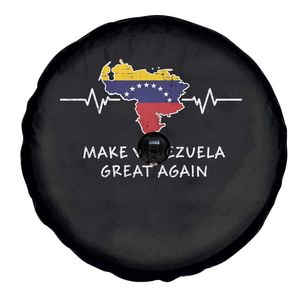 Make Venezuela Great Again Spare Tire Cover Patriotic Support Heartbeat Distressed Map Graphic - Wonder Print Shop