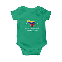 Make Venezuela Great Again Baby Onesie Patriotic Support Heartbeat Distressed Map Graphic - Wonder Print Shop