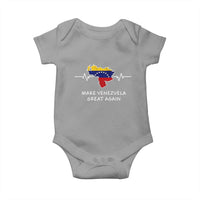 Make Venezuela Great Again Baby Onesie Patriotic Support Heartbeat Distressed Map Graphic - Wonder Print Shop