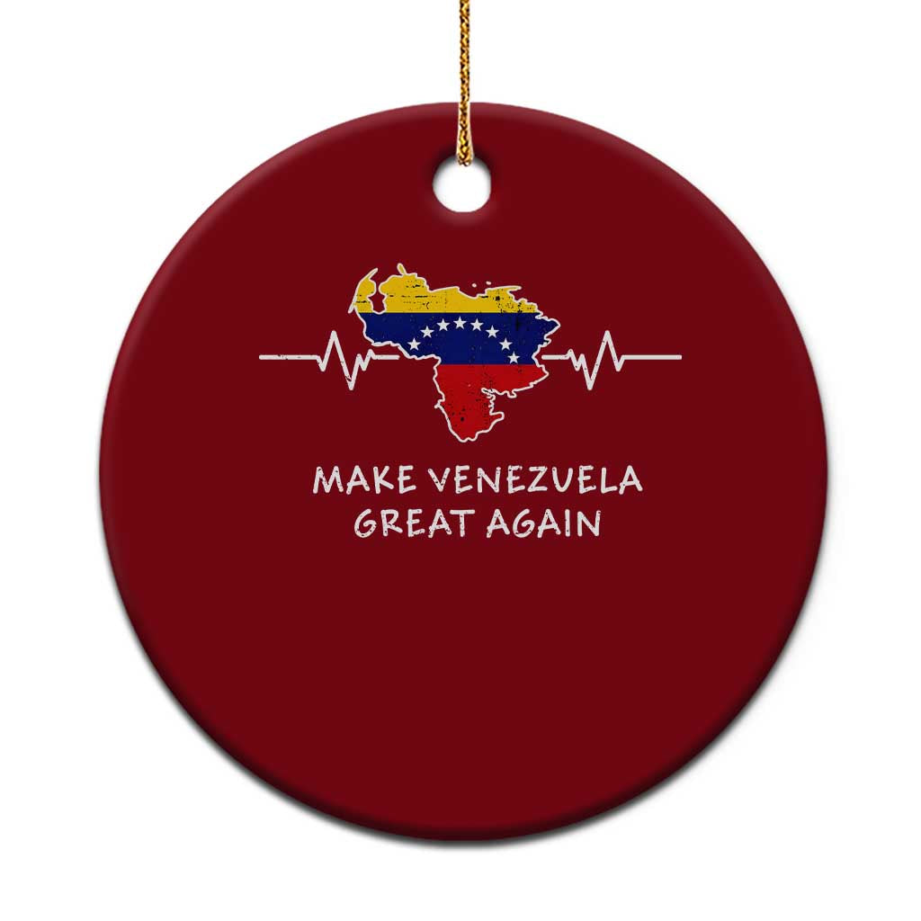 Make Venezuela Great Again Ceramic Ornament Patriotic Support Heartbeat Distressed Map Graphic - Wonder Print Shop