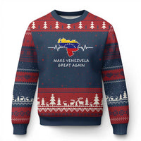 Make Venezuela Great Again Ugly Christmas Sweater Patriotic Support Heartbeat Distressed Map Graphic - Wonder Print Shop