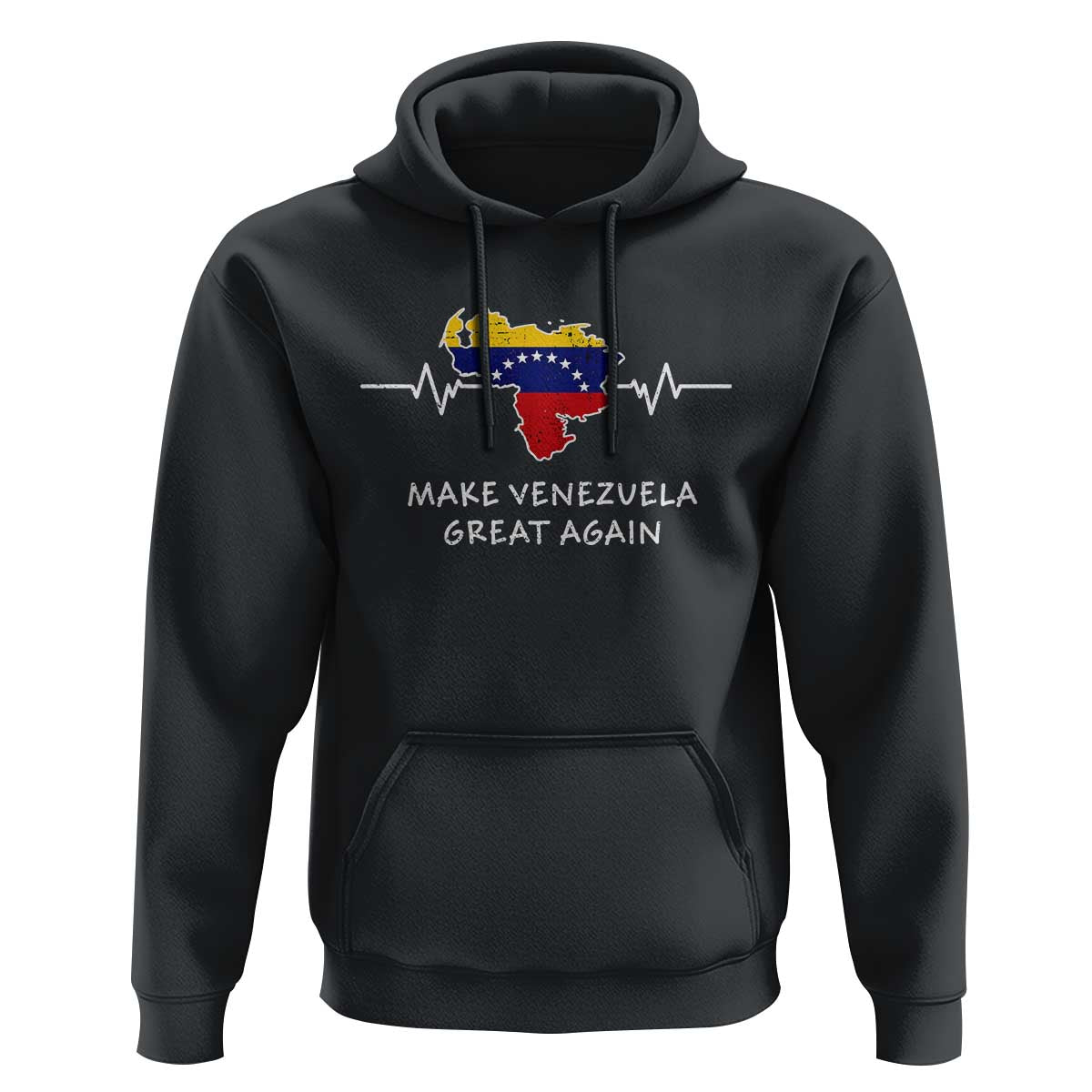 Make Venezuela Great Again Hoodie Patriotic Support Heartbeat Distressed Map Graphic - Wonder Print Shop