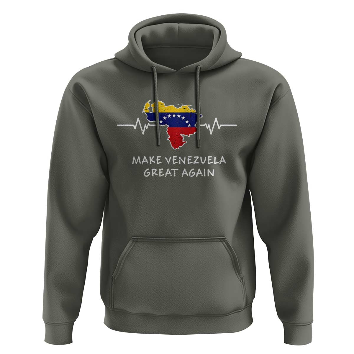 Make Venezuela Great Again Hoodie Patriotic Support Heartbeat Distressed Map Graphic - Wonder Print Shop