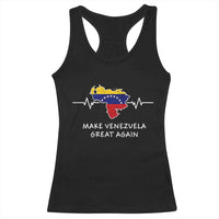 Make Venezuela Great Again Racerback Tank Top Patriotic Support Heartbeat Distressed Map Graphic - Wonder Print Shop
