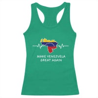 Make Venezuela Great Again Racerback Tank Top Patriotic Support Heartbeat Distressed Map Graphic - Wonder Print Shop