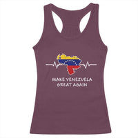 Make Venezuela Great Again Racerback Tank Top Patriotic Support Heartbeat Distressed Map Graphic - Wonder Print Shop