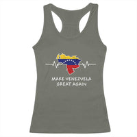 Make Venezuela Great Again Racerback Tank Top Patriotic Support Heartbeat Distressed Map Graphic - Wonder Print Shop