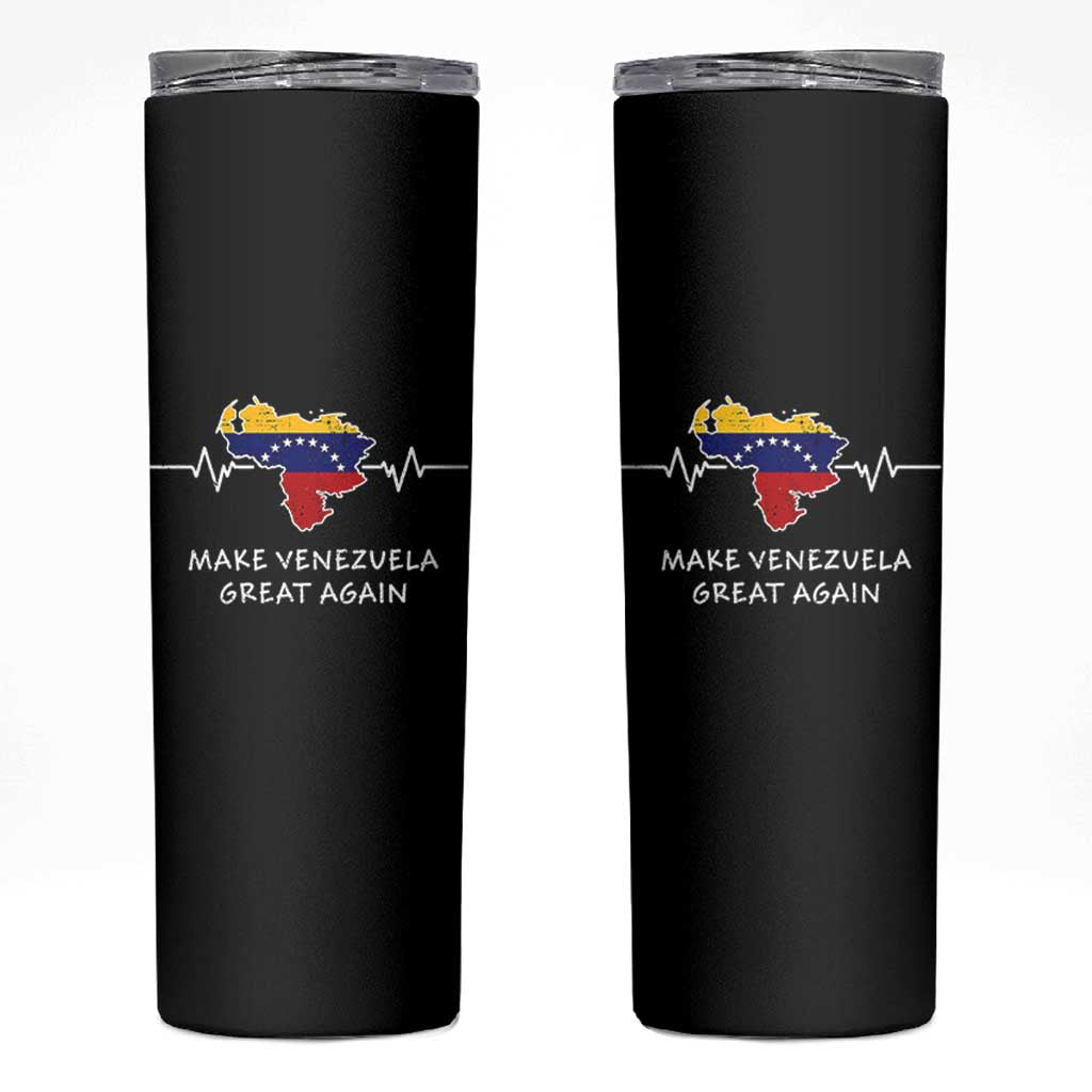 Make Venezuela Great Again Skinny Tumbler Patriotic Support Heartbeat Distressed Map Graphic - Wonder Print Shop