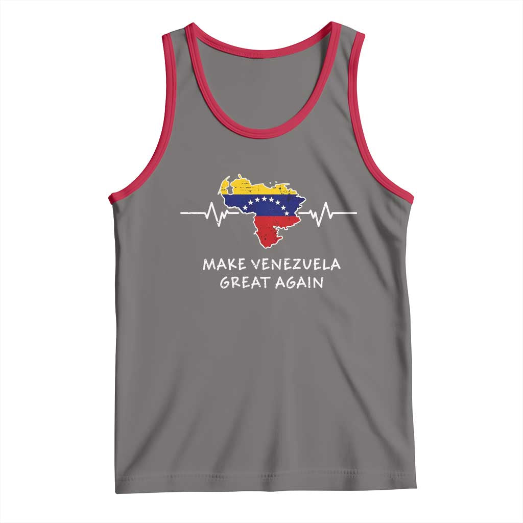 Make Venezuela Great Again Tank Top Patriotic Support Heartbeat Distressed Map Graphic - Wonder Print Shop