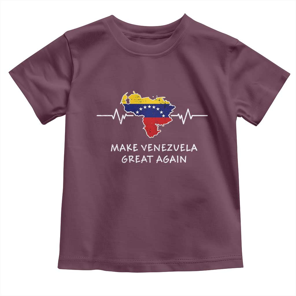 Make Venezuela Great Again Toddler T Shirt Patriotic Support Heartbeat Distressed Map Graphic - Wonder Print Shop