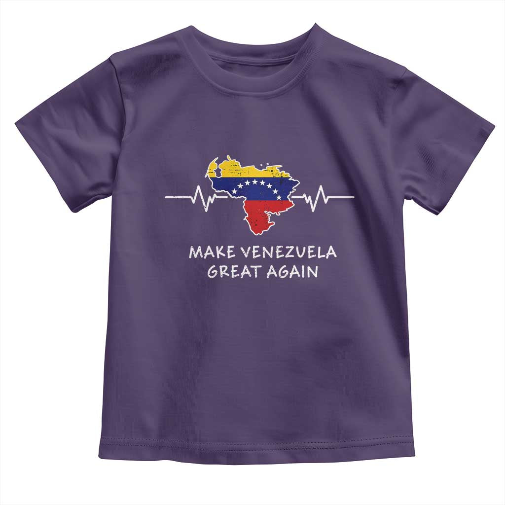 Make Venezuela Great Again Toddler T Shirt Patriotic Support Heartbeat Distressed Map Graphic - Wonder Print Shop