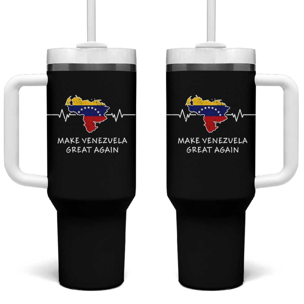 Make Venezuela Great Again Tumbler With Handle Patriotic Support Heartbeat Distressed Map Graphic - Wonder Print Shop
