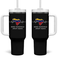 Make Venezuela Great Again Tumbler With Handle Patriotic Support Heartbeat Distressed Map Graphic - Wonder Print Shop