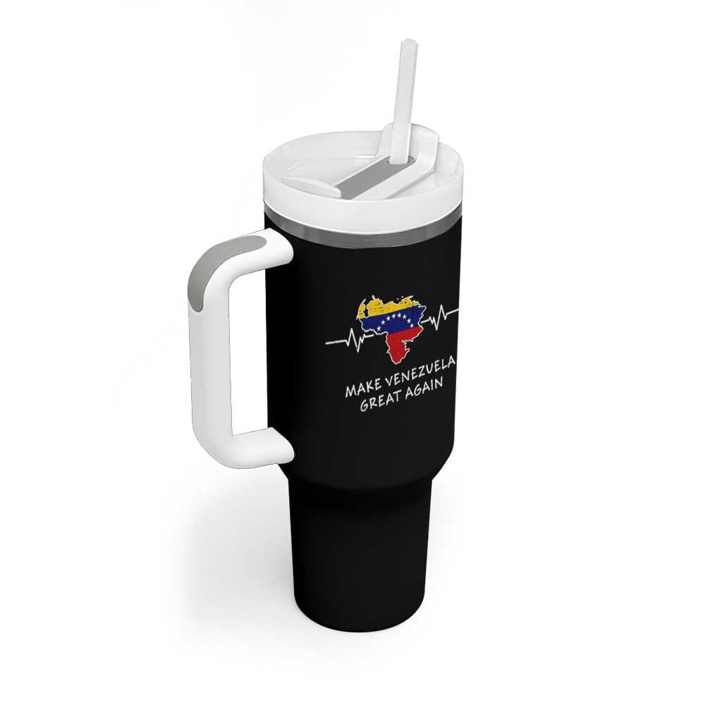 Make Venezuela Great Again Tumbler With Handle Patriotic Support Heartbeat Distressed Map Graphic - Wonder Print Shop