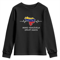 Make Venezuela Great Again Youth Sweatshirt Patriotic Support Heartbeat Distressed Map Graphic - Wonder Print Shop