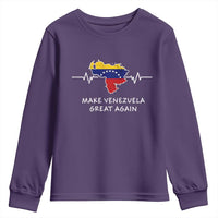 Make Venezuela Great Again Youth Sweatshirt Patriotic Support Heartbeat Distressed Map Graphic - Wonder Print Shop