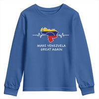 Make Venezuela Great Again Youth Sweatshirt Patriotic Support Heartbeat Distressed Map Graphic - Wonder Print Shop