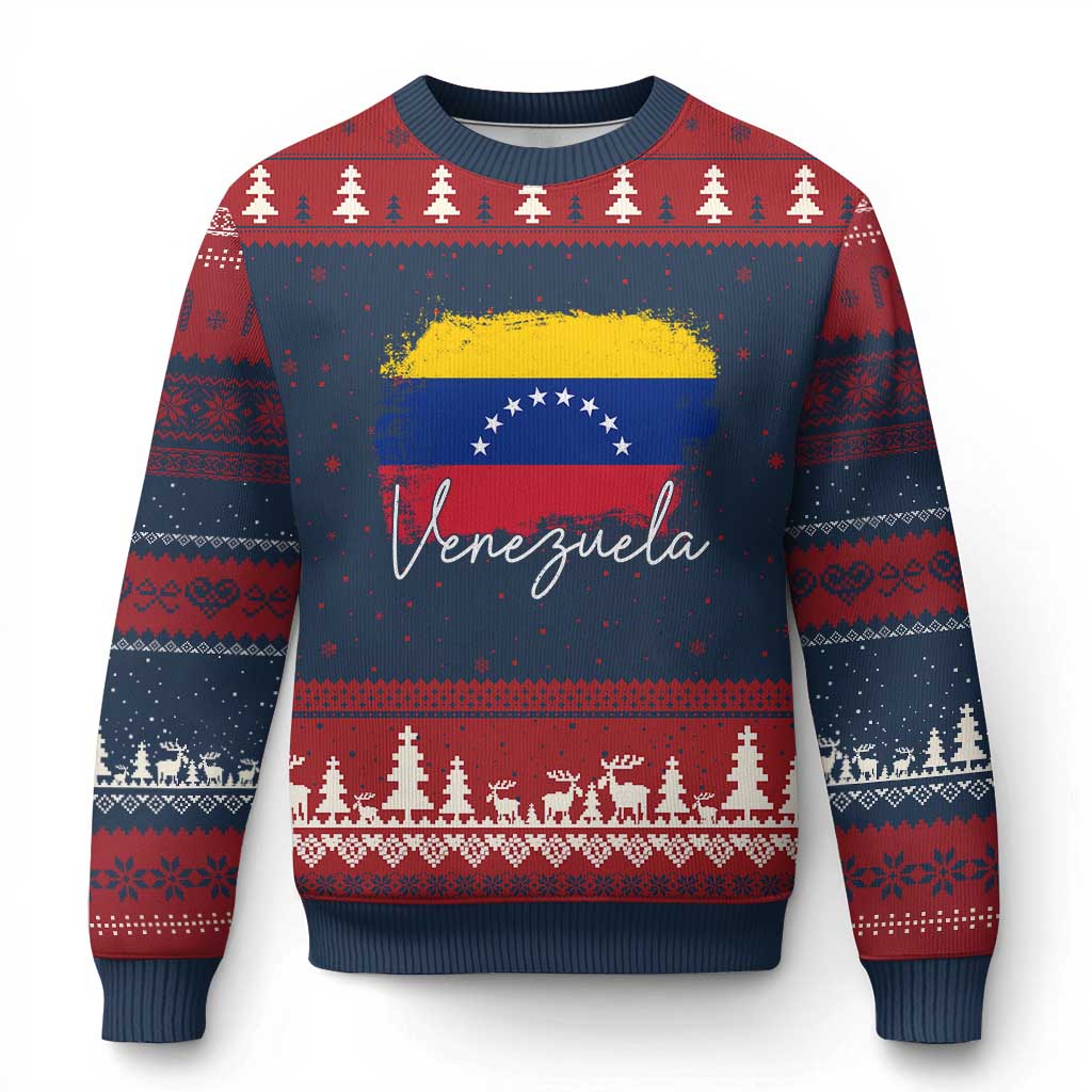 Venezuela Flag Pride Patriotic Ugly Christmas Sweater for Venezuelan Roost - Wonder Print Shop