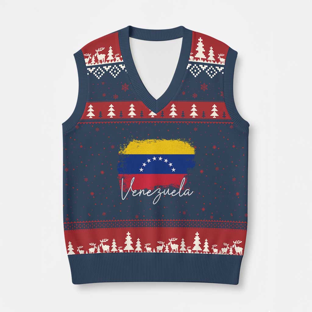 Venezuela Flag Pride Patriotic V-Neck Knit Sweater Vest for Venezuelan Roost - Wonder Print Shop