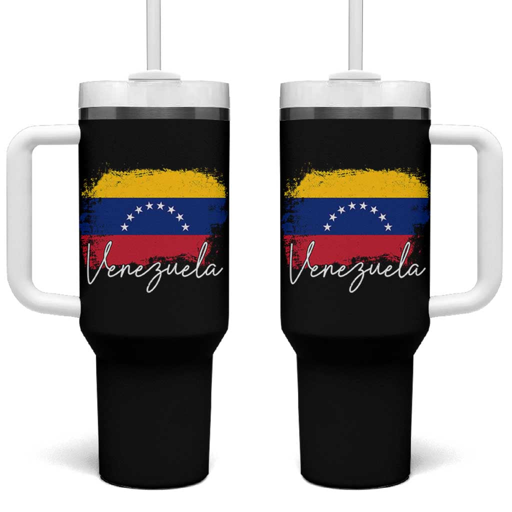 Venezuela Flag Pride Patriotic Tumbler With Handle for Venezuelan Roost - undefined