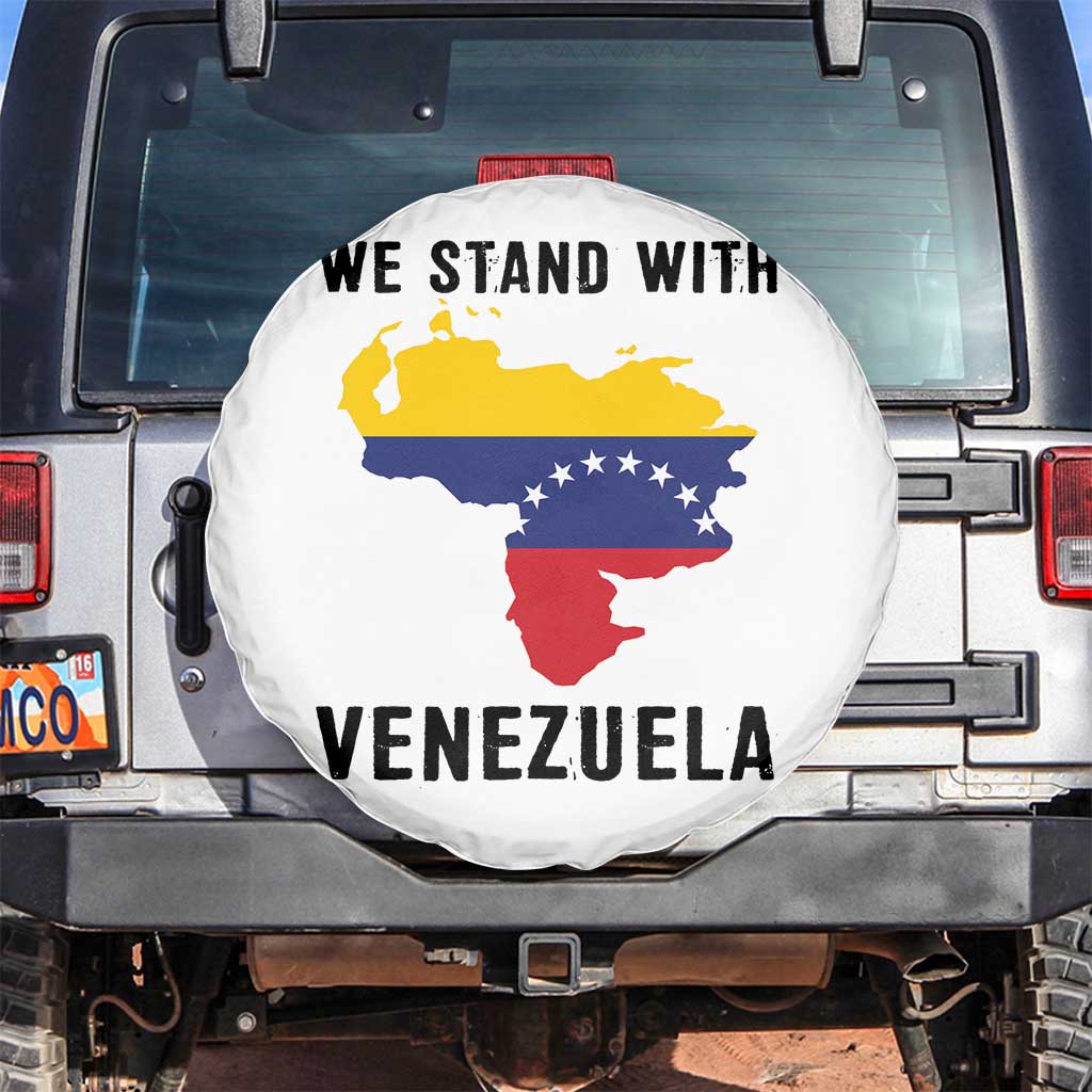 We Stand With Venezuela Spare Tire Cover Venezuelan Flag Unity Graphic - Wonder Print Shop