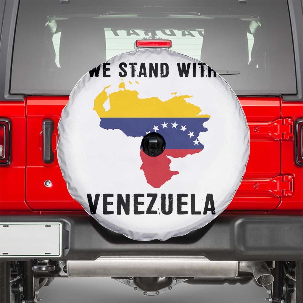 We Stand With Venezuela Spare Tire Cover Venezuelan Flag Unity Graphic - Wonder Print Shop
