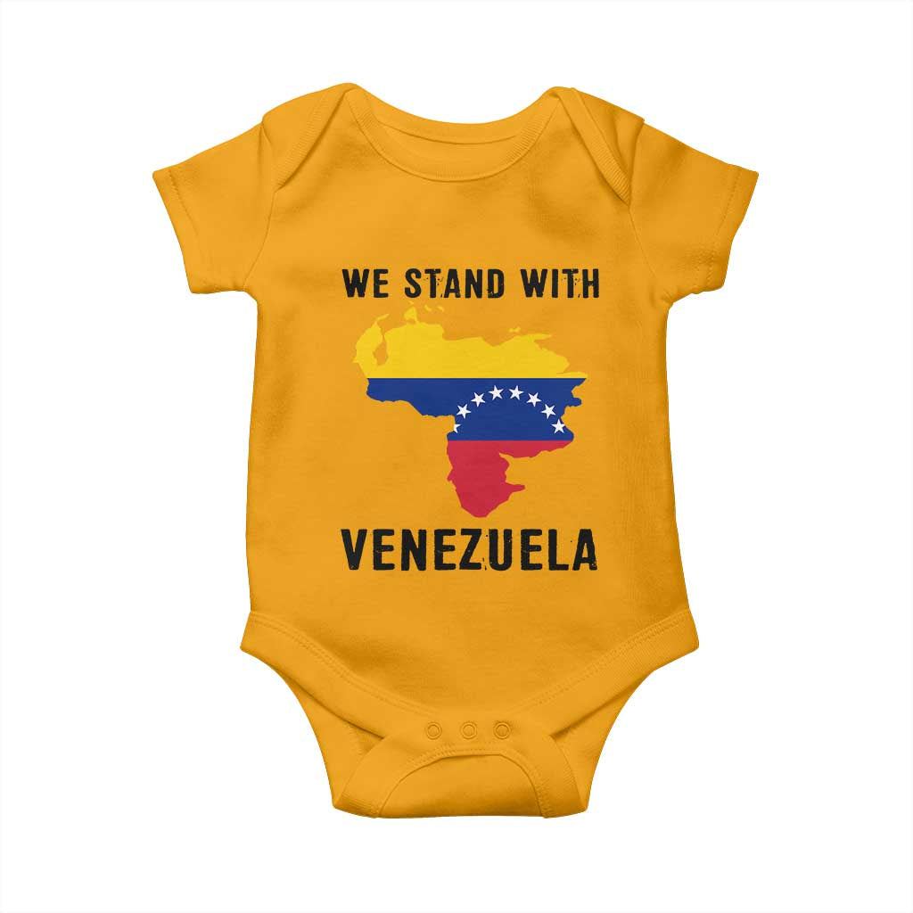 We Stand With Venezuela Baby Onesie Venezuelan Flag Unity Graphic - Wonder Print Shop