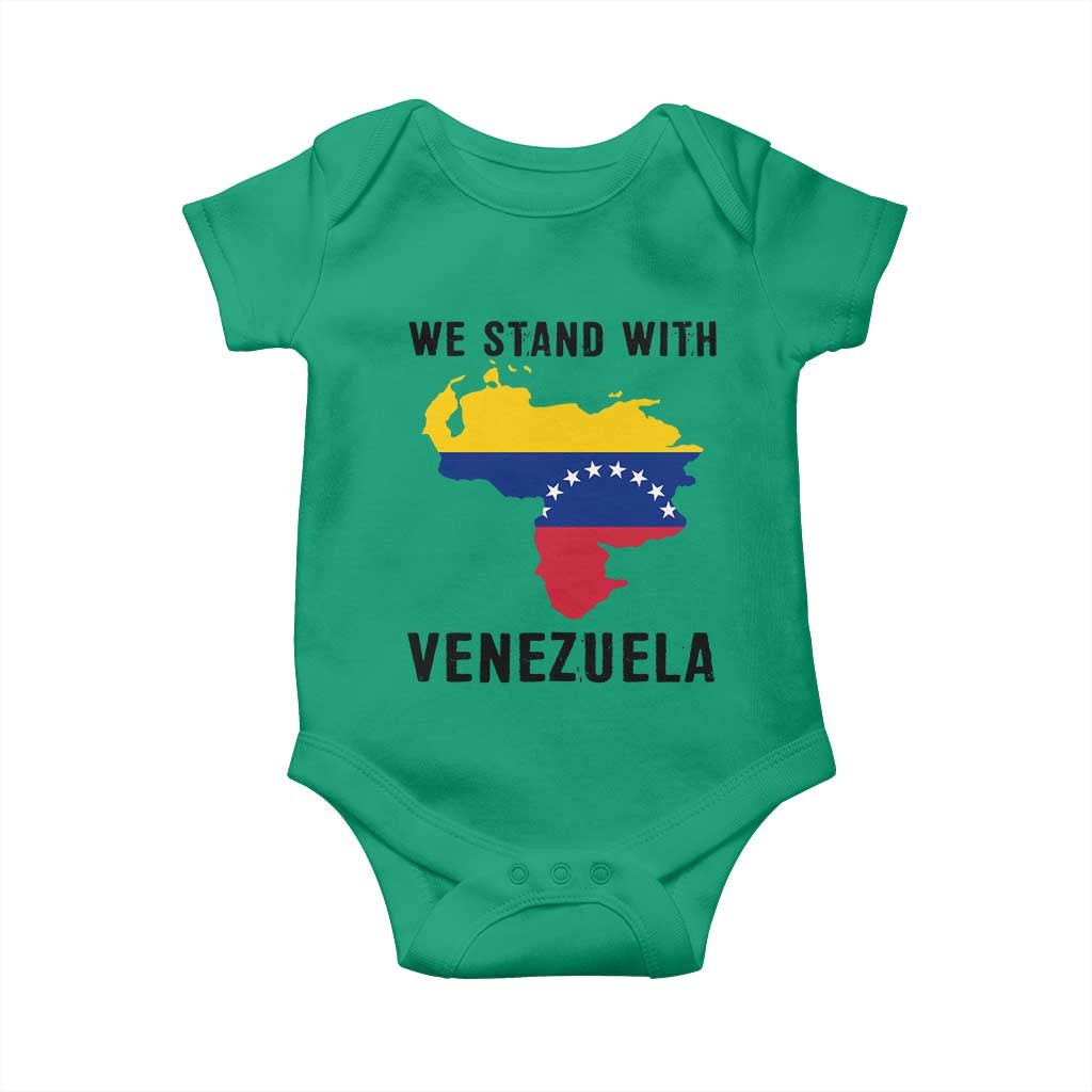We Stand With Venezuela Baby Onesie Venezuelan Flag Unity Graphic - Wonder Print Shop