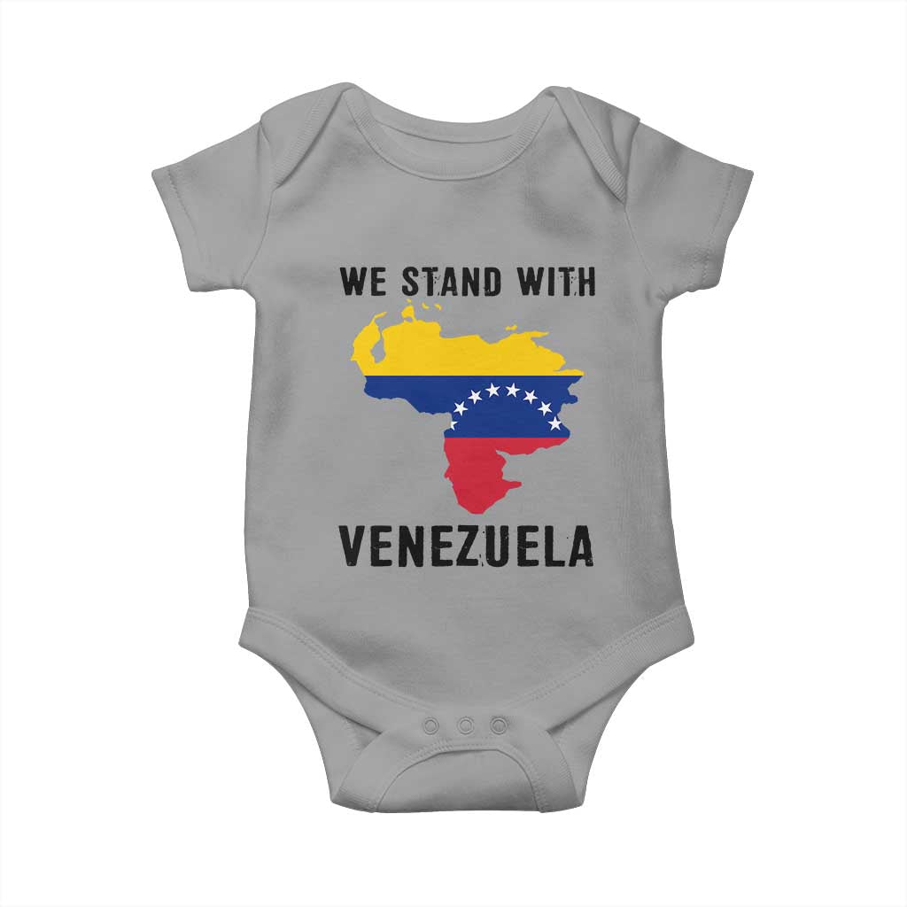 We Stand With Venezuela Baby Onesie Venezuelan Flag Unity Graphic - Wonder Print Shop