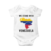 We Stand With Venezuela Baby Onesie Venezuelan Flag Unity Graphic - Wonder Print Shop