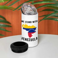 We Stand With Venezuela 4 in 1 Can Cooler Tumbler Venezuelan Flag Unity Graphic - Wonder Print Shop