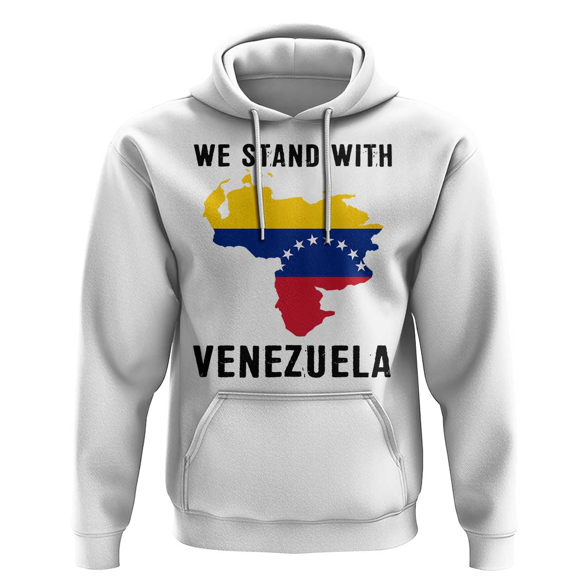 We Stand With Venezuela Hoodie Venezuelan Flag Unity Graphic - Wonder Print Shop