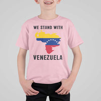 We Stand With Venezuela T Shirt For Kid Venezuelan Flag Unity Graphic - Wonder Print Shop