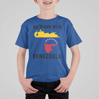 We Stand With Venezuela T Shirt For Kid Venezuelan Flag Unity Graphic - Wonder Print Shop
