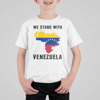 We Stand With Venezuela T Shirt For Kid Venezuelan Flag Unity Graphic - Wonder Print Shop