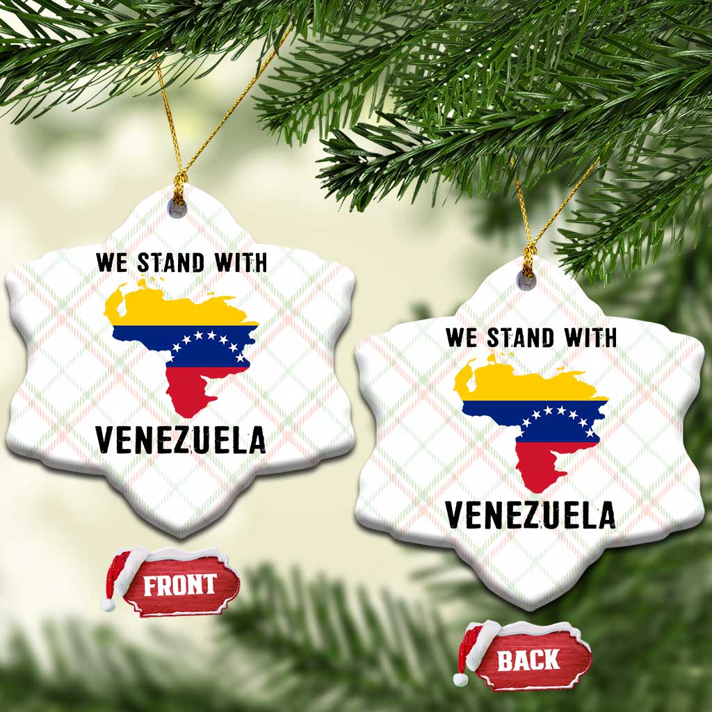 We Stand With Venezuela Ceramic Ornament Venezuelan Flag Unity Graphic - Wonder Print Shop