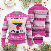 We Stand With Venezuela Ugly Christmas Sweater Venezuelan Flag Unity Graphic - Wonder Print Shop