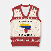 We Stand With Venezuela V-Neck Knit Sweater Vest Venezuelan Flag Unity Graphic - Wonder Print Shop