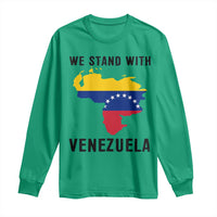 We Stand With Venezuela Long Sleeve Shirt Venezuelan Flag Unity Graphic - Wonder Print Shop