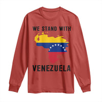 We Stand With Venezuela Long Sleeve Shirt Venezuelan Flag Unity Graphic - Wonder Print Shop